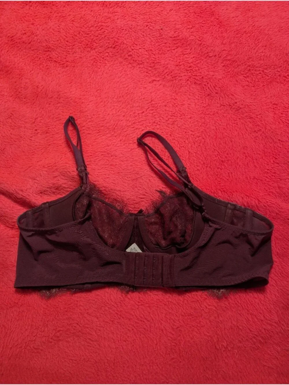 Victorias Secret Womens 36B Plum Lace Dream Angels Push Up Unlined Bra 357833